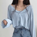 エリックスリーブレスカーディガンセット4color 長袖 Tシャツ レディース|韓国 LOVENSOME|コーディブック(4)