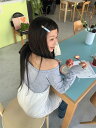 basic one shoulder tee ノースリーブ レディース|韓国 Linenne|コーディブック(4)