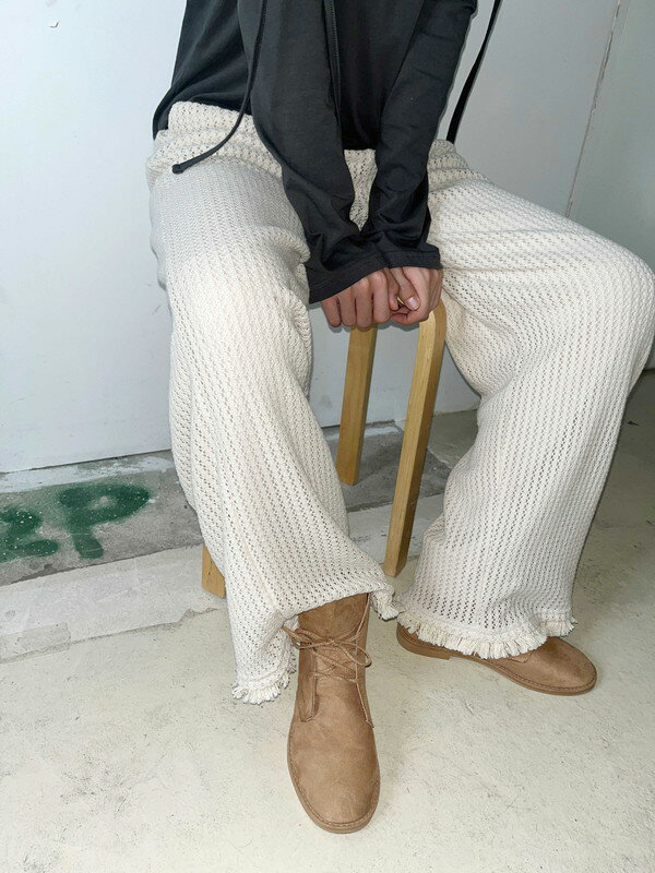 シティタッセルニットパンツ パンツ ワイドパンツ レディース|韓国 kim9hope|コーディブック