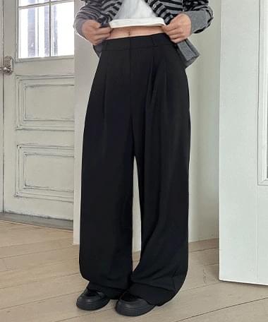 モストンピンタックワイドスラックス パンツ ワイドパンツ レディース｜韓国 DAILYJOU｜コーディブック