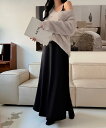 フロアサテンフレアAラインバンディングマキシロングスカート スカート フレアスカート レディース|韓国 lovesomeone|コーディブック