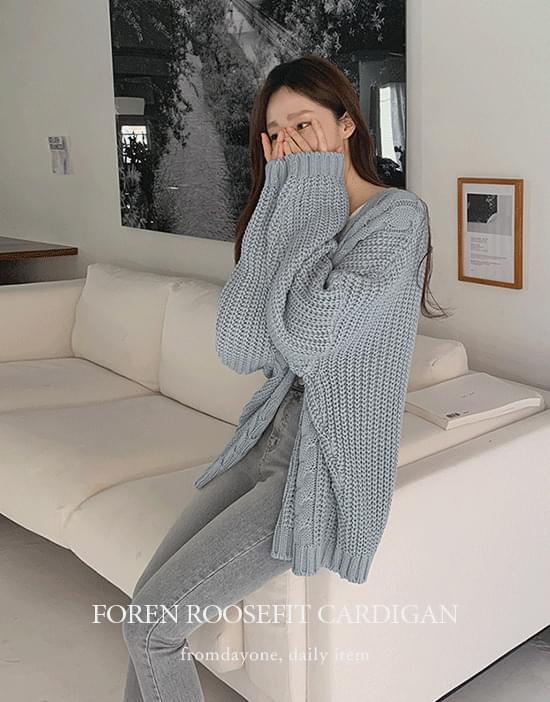 フォレン・ルーズツイストプレッツェルカーディガン カーディガン / ベスト セーター レディース｜韓国..