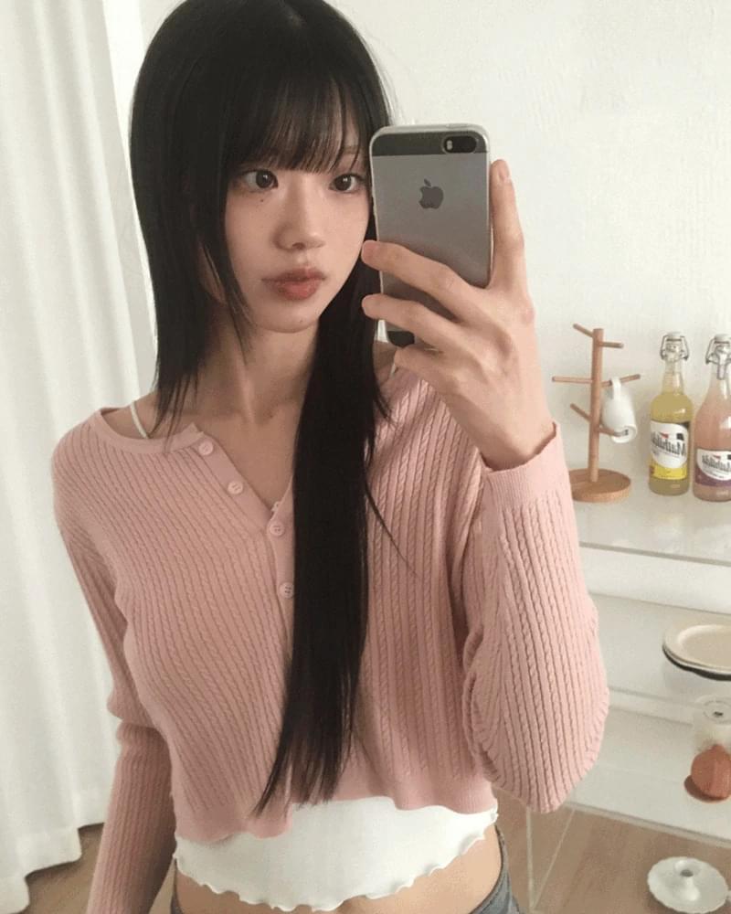 ツイストプレッツェルラウンドニットカーディガン カーディガン / ベスト レディース｜韓国 wonderwond..