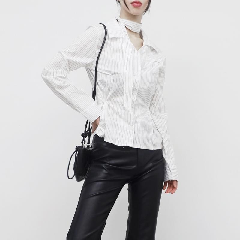 リメオストライプシャツシャツレディ...