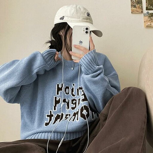 エンモレタリングオーバーフィットラウンドニット ニット セーター レディース|韓国 HIJJOO|コーディブック エンモレタリングオーバーフィットラウンドニット ニット セーター レディース|韓国 HIJJOO|コーディブック