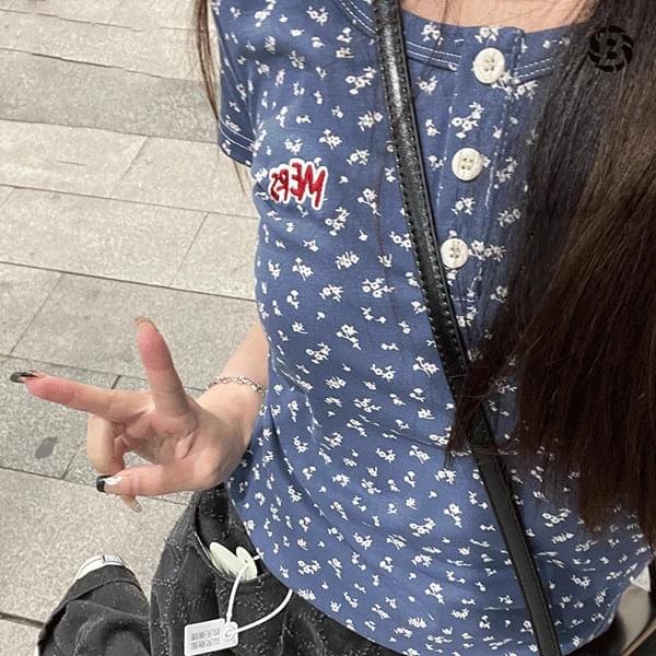 ヘナフラワーボタン半袖Tシャツ 半袖 Tシャツ レディース｜韓国 Wansmall｜コーディブック