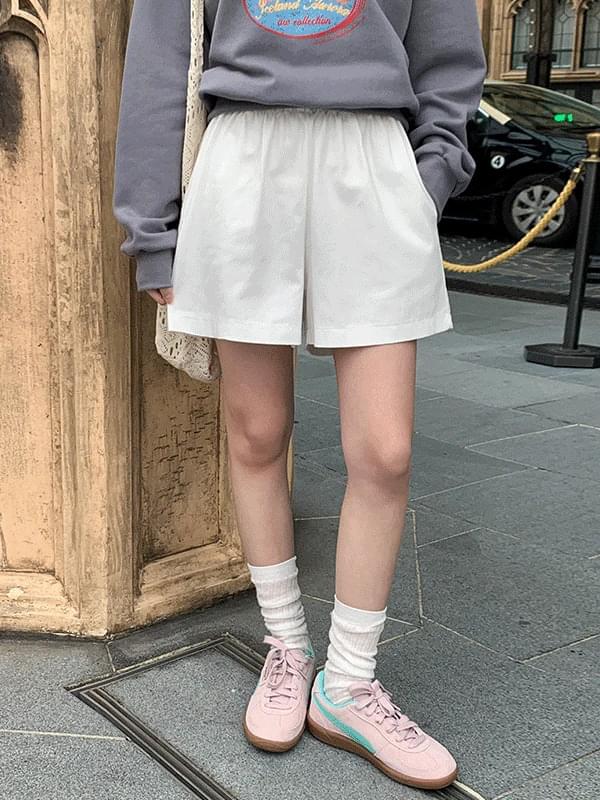 ミニマルコットンバンディングショーツ ショートパンツ レディース｜韓国 cocoblanc｜コーディブック