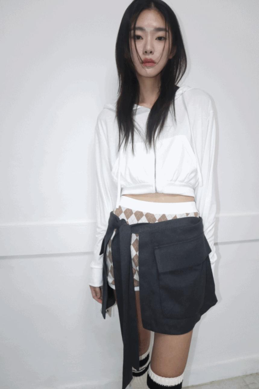 layered wrap pocket sk スカート レディース|韓国 tipssy|コーディブック