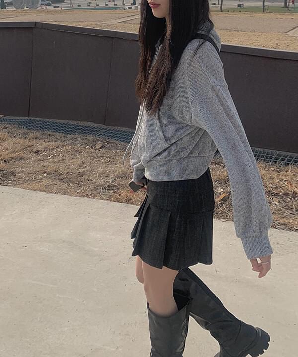 シフリネンクロップフードジップアップ ジップアップ フードパーカー レディース｜韓国 anyonemore｜コーディブック