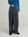 ダブルジョーバンディングワイドスラックス パンツ ワイドパンツ レディース|韓国 inchant me|コーディブック