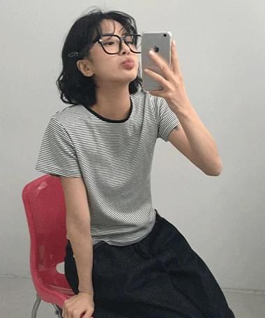 ソルティスストライプクロップ半袖T...