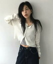 リブクロップゴルジカーディガン カーディガン / ベスト レディース|韓国 DAILYJOU|コーディブック(4)