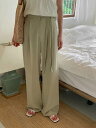 ニューディ夏ストラップピンタックピンタックワイドスラックスパンツ パンツ ワイドパンツ レディース|韓国 frenchaube|コーディブック