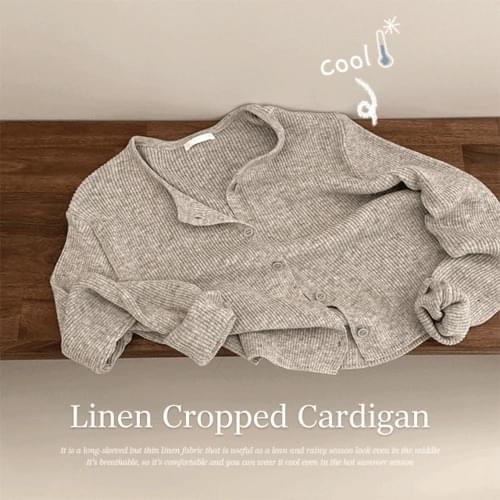 ドボエリネンラウンドリブゴルジクロップ長袖カーディガン カーディガン / ベスト ブラウス レディース｜韓国 peachmode｜コーディブック