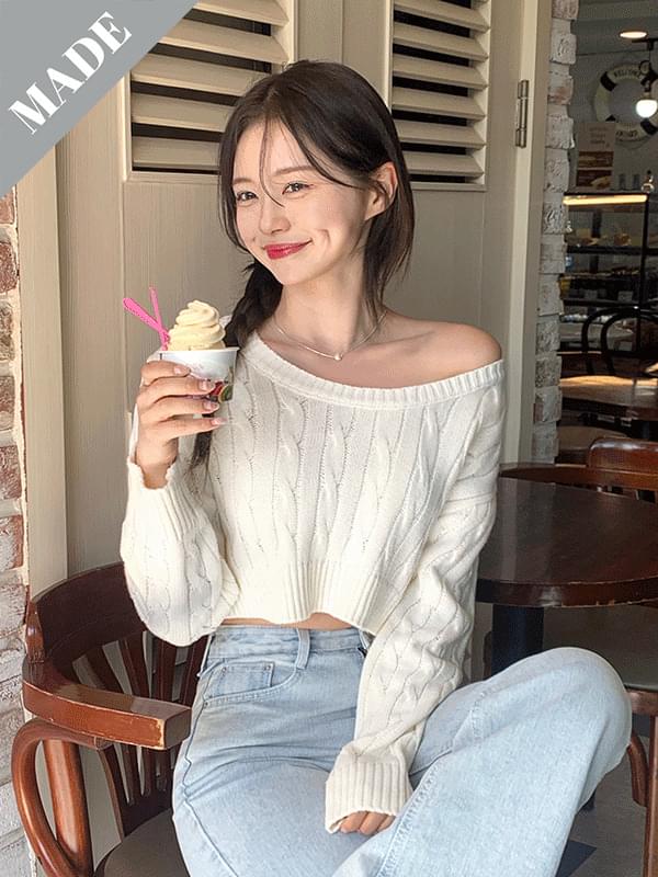 チェダークロッププレッツニット ニット セーター レディース｜韓国 Dayroze｜コーディブック