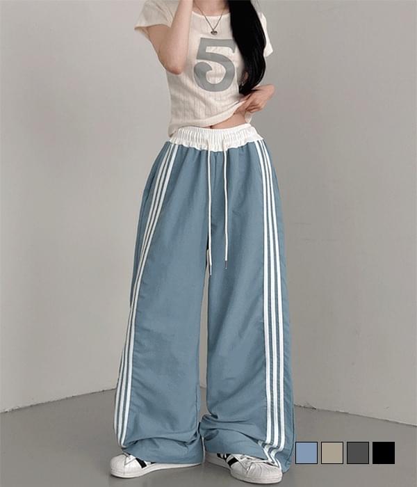 ラント配色バスロックトラックトレーニングパンツ パンツ レディース｜韓国 gifteabox｜コーディブック