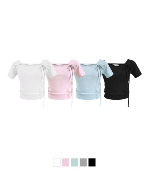 ターナーラウンドネックリボン半袖ティー 半袖 Tシャツ Tシャツ レディース｜韓国 J-BLIN｜コーディブック