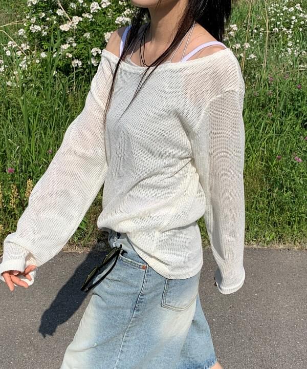 レイヤーボートネックオフショルダー...