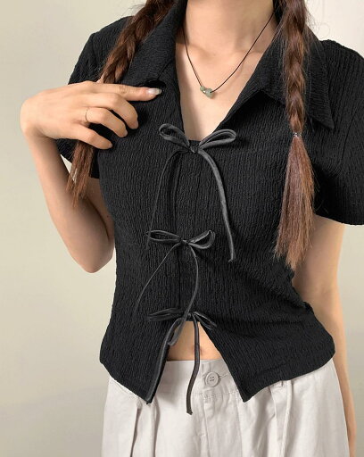 ソキューエンボスリボン トイムカラー 半袖Tシャツ 半袖 Tシャツ レディース|韓国 ondeed|コーディブック ソキューエンボスリボン トイムカラー 半袖Tシャツ 半袖 Tシャツ レディース|韓国 ondeed|コーディブック
