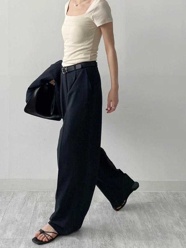 ルミエ 1タックワイドスラックス パンツ レディース｜韓国 inchant me｜コーディブック
