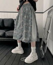 デモハイウエストカモサイド配色ワイドハーフパンツ ショートパンツ レディース|韓国 thepink|コーディブック