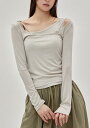 スラントラインTシャツ 長袖 Tシャツ レディース|韓国 privatelookbook|コーディブック(4)