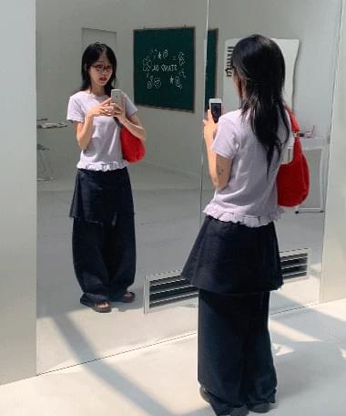 シャブラップスカートレイヤードワイドパンツ パンツ レディース|韓国 DAILYJOU|コーディブック シャブラップスカートレイヤードワイドパンツ パンツ レディース|韓国 DAILYJOU|コーディブック