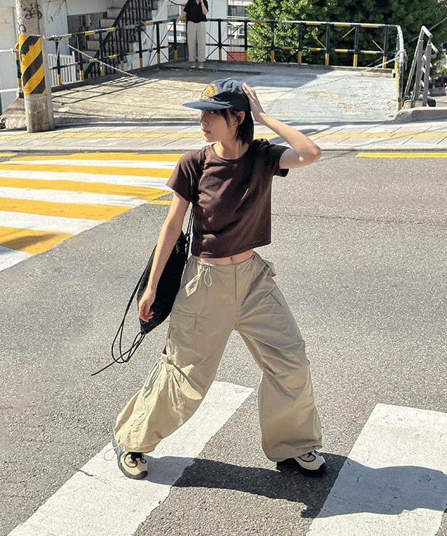 タムスナイロンストリングカーゴパンツ パンツ カーゴパンツ レディース|韓国 DAILYJOU|コーディブック