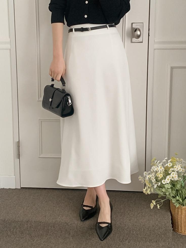 Aラインベルトセットロングスカート スカート フレアスカート レディース|韓国 RIRINCO|コーディブック