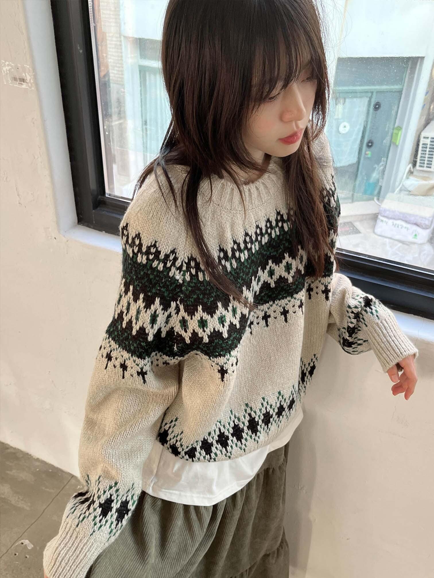 ドーバーノルディックニット ニット セーター レディース｜韓国 kim9hope｜コーディブック