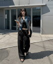 ホルスバンディングストラップワイドピンタックパンツ パンツ バギーパンツ レディース|韓国 anyonemore|コーディブック