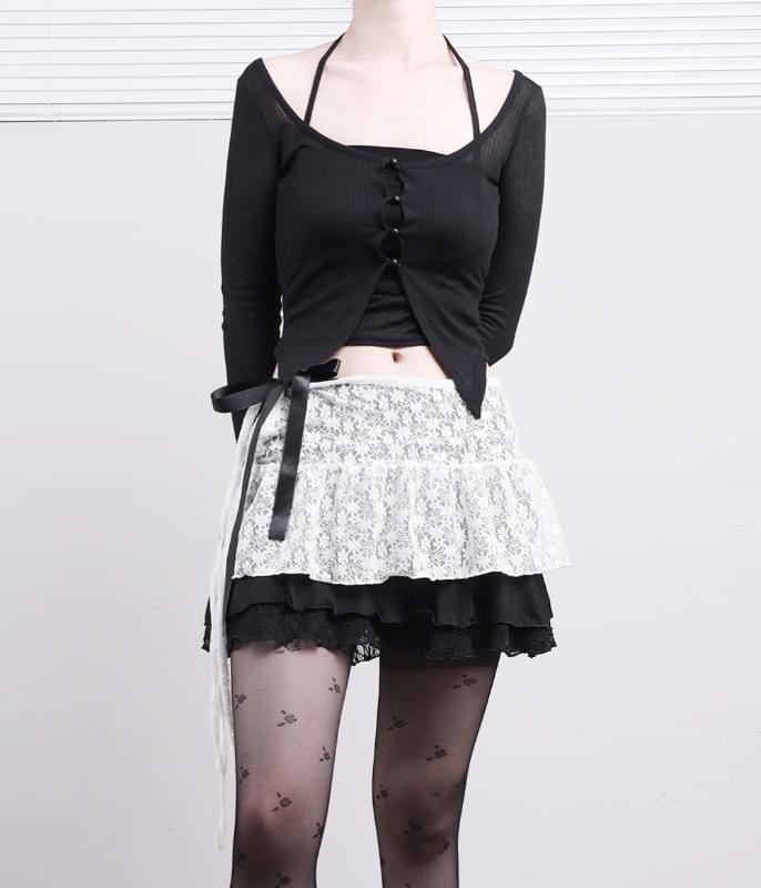 フロリエプロンレイヤードスカート スカート ティアードスカート レディース｜韓国 NONCODE｜コーディブック