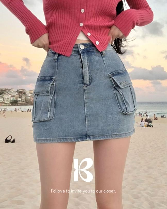 [MADE]カーゴデニムミニスカー...