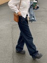 strap curve denim デニムパンツ レディース|韓国 Linenne|コーディブック
