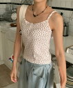 いちごフロントボタンストラップスリーブレストップス2カラー 梅雨ルック/旅行ルック ノースリーブ レディース|韓国 MANDARINE TREE|コーディブック
