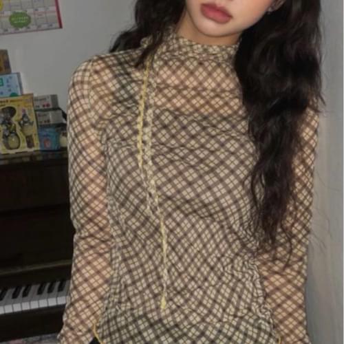 チェス ストリングTシャツ 長袖 Tシャツ ブラウス レディース｜韓国 E-PICK｜コーディブック