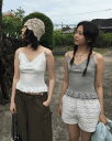 クロスオーバーキャミソール ノースリーブ キャミソール レディース|韓国 DUGGY|コーディブック