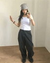 サマーステッチルーズパンツ パンツ バギーパンツ レディース|韓国 DUGGY|コーディブック