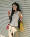 ドット シャーリングトップ ノースリーブ レディース|韓国 DUGGY|コーディブック