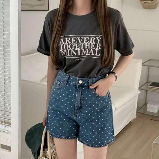 タネジコットンレタリング半袖 半袖 Tシャツ レディース|韓国 HEYLADY|コーディブック タネジコットンレタリング半袖 半袖 Tシャツ レディース|韓国 HEYLADY|コーディブック