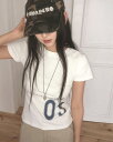 カニンスリムフィットナンバープリント半袖Tシャツ 半袖 Tシャツ レディース|韓国 wonderwonder|コーディブック