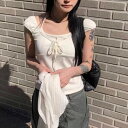 シューティングキャップスリーブTシャツ ノースリーブ ブラウス レディース|韓国 E-PICK|コーディブック(4)
