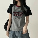 ロックル配色ラグランカットソー 半袖 Tシャツ Tシャツ レディース|韓国 HIJJOO|コーディブック|詳細画像