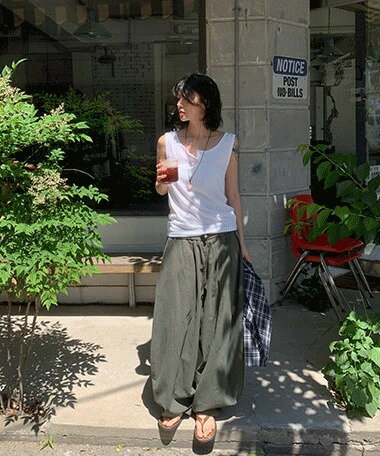 バモ ツータック ワイドパンツ パンツ レディース｜韓国 DAILYJOU｜コーディブック