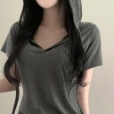 クッキー半袖フードTシャツ 半袖 Tシャツ レディース|韓国 E-PICK|コーディブック(4)