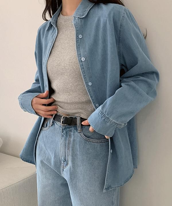 ルーベンズ ルーズフィットデニムシャツ-2color シャツ レディース|韓国 moaround|コーディブック