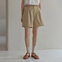 プラッタベルトセットコットンピンタックハーフパンツ ショートパンツ チノパンツ レディース|韓国 common unique|コーディブック