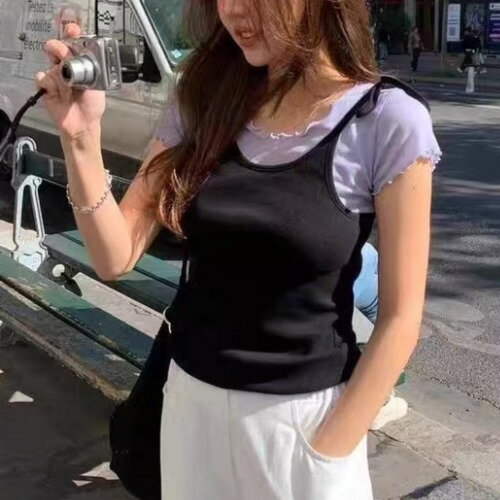 ベシノースリーブTシャツ ノースリーブ Tシャツ レディース｜韓国 E-PICK｜コーディブック 1