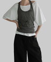 アンタードルーズフィットリネンワンショルダーTシャツ 半袖 Tシャツ Tシャツ レディース|韓国 MAENIQUE|コーディブック(4)
