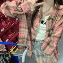 レナエルピンクチェックルーズフィットシャツ シャツ レディース|韓国 Wansmall|コーディブック